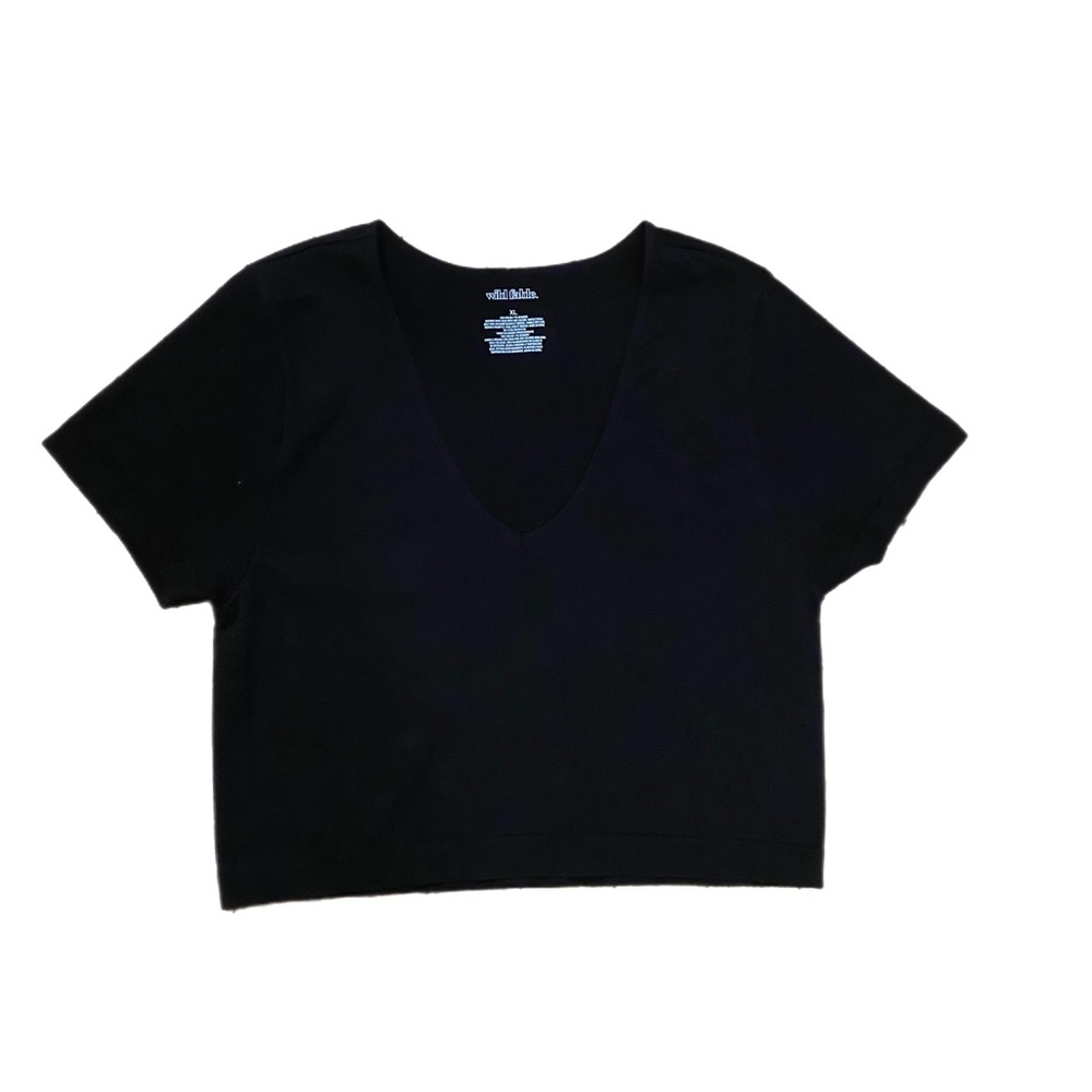 NWT Wild Fable Women's Short Sleeve V-Neck Cropped T-Shirt Size XL